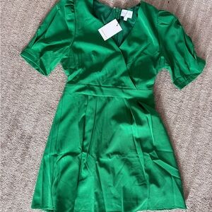 Sugarlips Emerald Green Short Sleeve Wrap Dress